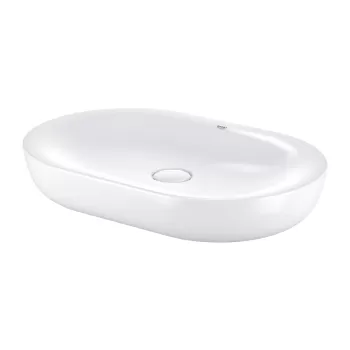 Lavoar oval tip bol Grohe Essence 60x40cm fara orificiu baterie fara preaplin PureGuard alb imagine