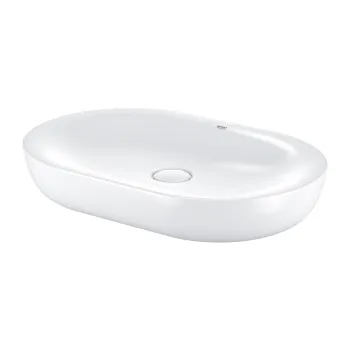 Lavoar oval tip bol Grohe Essence 60x40cm  fara orificiu baterie  fara preaplin  PureGuard  alb imagine
