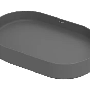 Lavoar oval tip bol Hansgrohe Xuniva Evo S 65x40cm  fara orificiu baterie  fara preaplin  gri mat imagine