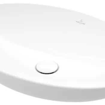 Lavoar oval tip bol Villeroy&Boch Loop&Friends 56x38cm cu preaplin material TitanCeram montare pe blat imagine