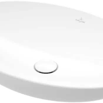 Lavoar oval tip bol Villeroy&Boch Loop&Friends 62x42cm cu preaplin material TitanCeram montare pe blat imagine
