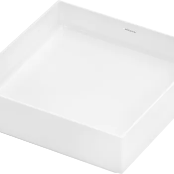 Lavoar patrat tip bol Hansgrohe Xuniva Evo S 40x40cm  fara orificiu baterie  fara preaplin  alb imagine