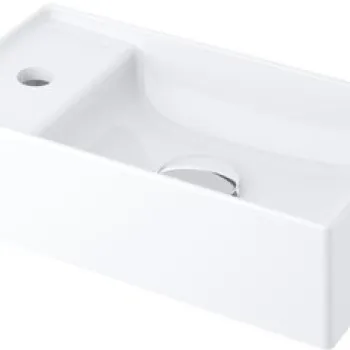 Lavoar Ravak Veda 400 slim cu montare pe mobilier  fara orificiu preaplin  40x22cm  alb imagine