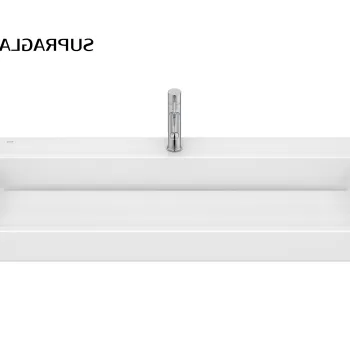 Lavoar Roca Tura 100x43cm fara orificiu preaplin alb Supraglaze imagine