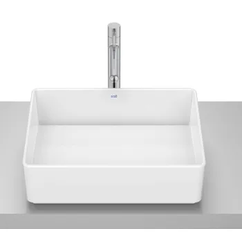 Lavoar Roca Tura 45x35cm montare pe blat fara orificiu preaplin alb imagine