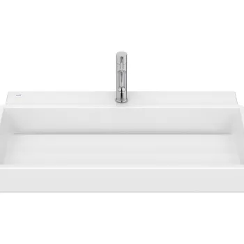 Lavoar Roca Tura 80x43cm fara orificiu preaplin alb imagine