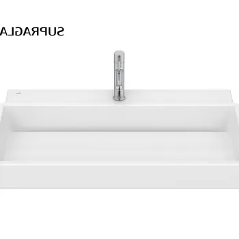 Lavoar Roca Tura 80x43cm fara orificiu preaplin alb Supraglaze imagine