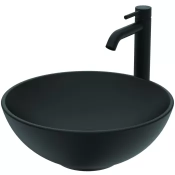 Lavoar rotund tip bol Ideal Standard Strada O 41x41cm fara preaplin montare pe blat negru mat imagine