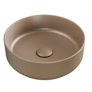 Lavoar tip bol Besco Clea Cera-Line d 34.5cm  fara orificiu baterie  fara preaplin  moka mat imagine