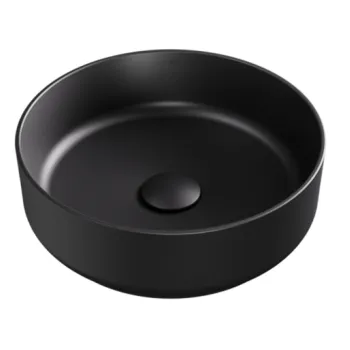 Lavoar tip bol Besco Clea Cera-Line d 34.5cm  fara orificiu baterie  fara preaplin  negru mat imagine