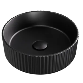 Lavoar tip bol Besco Clea Ryfle Cera-Line d 36cm  fara orificiu baterie  fara preaplin  negru mat imagine