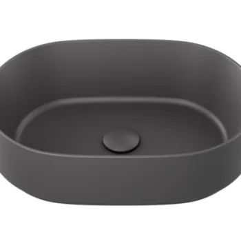 Lavoar tip bol Besco Lova Cera-Line 46x31cm  fara orificiu baterie  fara preaplin  gri mat imagine