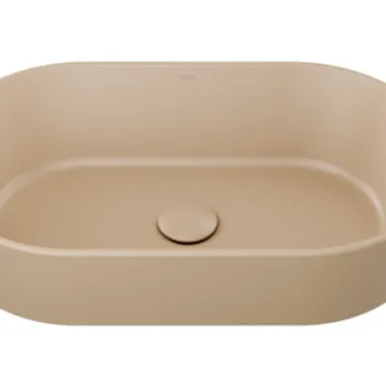 Lavoar tip bol Besco Lova Cera-Line 53x31.5cm  fara orificiu baterie  fara preaplin  mokka mat imagine