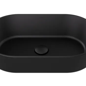 Lavoar tip bol Besco Lova Cera-Line 53x31.5cm  fara orificiu baterie  fara preaplin  negru mat imagine