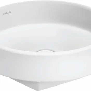 Lavoar tip bol Duravit Balcoon d 45cm  fara orificiu baterie  fara preaplin  DuraShield  alb mat imagine
