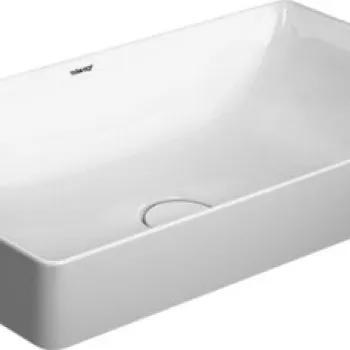 Lavoar tip bol Duravit DuraSquare 60x34.5 cm fara preaplin capac ceramic pentru ventil inclus imagine