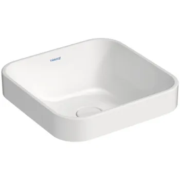 Lavoar tip bol Duravit Happy D.2 Plus 40x40cm cu capac ceramic pentru ventil inclus alb imagine
