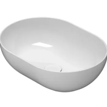 Lavoar tip bol Globo Le Ciotole Round cu margine subtire 50x36cm alb imagine