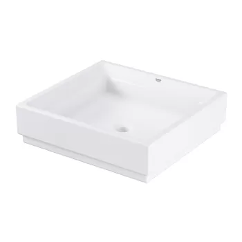 Lavoar tip bol Grohe Cube Ceramic 50cm fara orificiu baterie PureGuard alb imagine