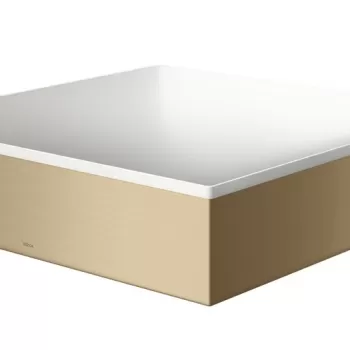 Lavoar tip bol Hansgrohe Axor Suite 40x40cm cu rama metalica design bronz periat imagine