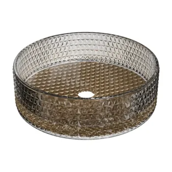 Lavoar tip bol Riho Glamour 35.5x11cm sticla transparenta Gold imagine