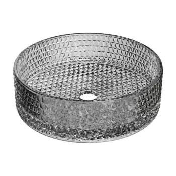 Lavoar tip bol Riho Glamour 35.5x11cm sticla transparenta Smoke imagine