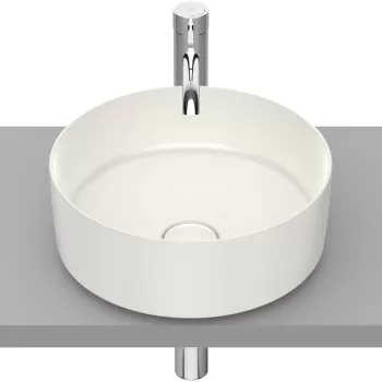 Lavoar tip bol Roca Inspira Round 370x37mm fara orificiu baterie fara preaplin montare pe blat bej imagine