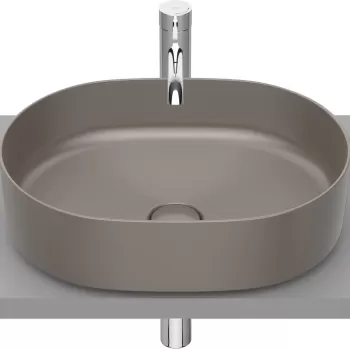 Lavoar tip bol Roca Inspira Round 500x370mm fara orificiu baterie fara preaplin montare pe blat cafea imagine