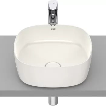 Lavoar tip bol Roca Inspira Soft 370x370cm fara orificiu baterie fara preaplin montare pe blat bej imagine