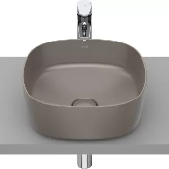 Lavoar tip bol Roca Inspira Soft 370x370cm fara orificiu baterie fara preaplin montare pe blat cafea imagine