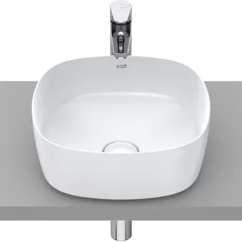 Lavoar tip bol Roca Inspira Soft 370x370cm fara orificiu baterie fara preaplin montare pe blat perla imagine