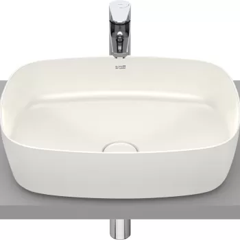 Lavoar tip bol Roca Inspira Soft 500x370mm fara orificiu baterie fara preaplin montare pe blat bej imagine