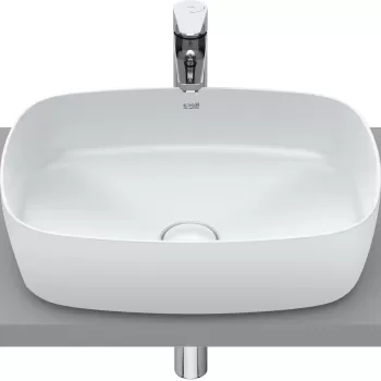 Lavoar tip bol Roca Inspira Soft 500x370mm fara orificiu baterie fara preaplin montare pe blat perla imagine