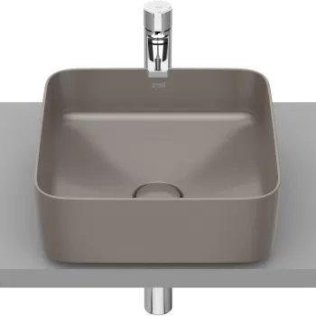 Lavoar tip bol Roca Inspira Square 370x370mm fara orificiu baterie fara preaplin montare pe blat cafea imagine