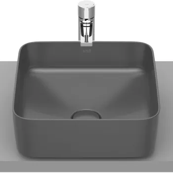 Lavoar tip bol Roca Inspira Square 370x370mm fara orificiu baterie fara preaplin montare pe blat onyx imagine