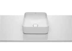 Lavoar tip bol Roca Inspira Square 37x37x14cm fara orificiu baterie fara preaplin montare pe blat imagine