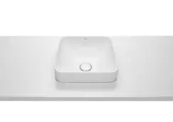 Lavoar tip bol Roca Inspira Square 37x37x7.3cm fara orificiu baterie fara preaplin montare in blat imagine