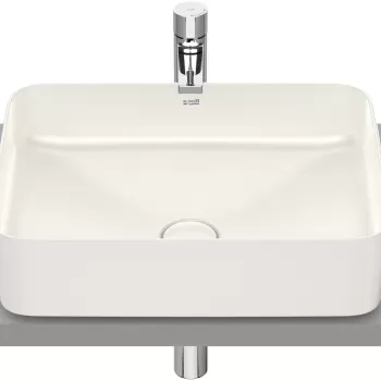 Lavoar tip bol Roca Inspira Square 500x370cm fara orificiu baterie fara preaplin montare pe blat bej imagine