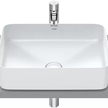 Lavoar tip bol Roca Inspira Square 500x370cm fara orificiu baterie fara preaplin montare pe blat perla imagine