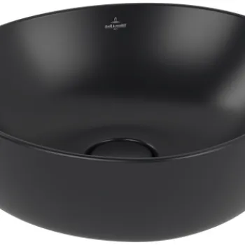 Lavoar tip bol Villeroy & Boch Antao Ceramic Plus 40x39.5cm  ventil fix cu capac ceramic  Pure Black imagine