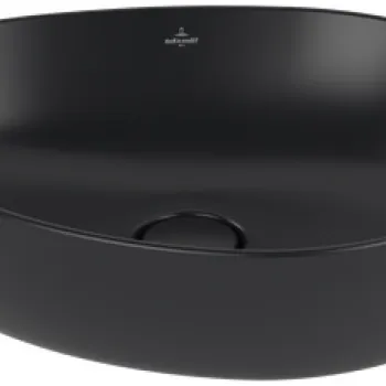 Lavoar tip bol Villeroy & Boch Antao Ceramic Plus 51x40cm  ventil fix cu capac ceramic  Pure Black imagine
