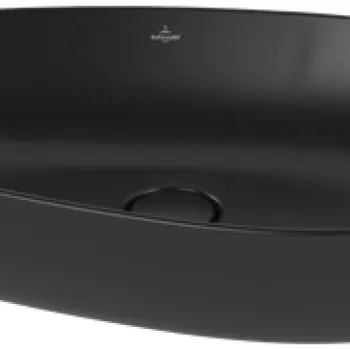 Lavoar tip bol Villeroy & Boch Antao Ceramic Plus 65x40cm  ventil fix cu capac ceramic  Pure Black imagine