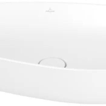 Lavoar tip bol Villeroy & Boch Antao Ceramic Plus 65x40cm  ventil fix cu capac ceramic  Stone White imagine