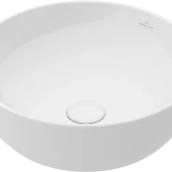 Lavoar tip bol Villeroy & Boch Artis 43cm CeramicPlus fara orificiu baterie fara preaplin montare pe blat alb Alpin imagine