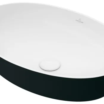 Lavoar tip bol Villeroy & Boch Artis 61x41cm fara orificiu baterie fara preaplin montare pe blat Coal Black imagine