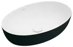 Lavoar tip bol Villeroy & Boch Artis 61x41cm fara orificiu baterie fara preaplin montare pe blat Coal Black imagine