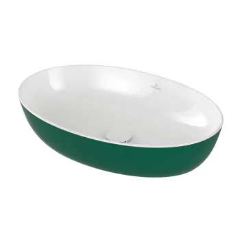 Lavoar tip bol Villeroy & Boch Artis 61x41cm fara orificiu baterie fara preaplin montare pe blat Forest imagine