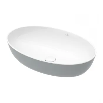 Lavoar tip bol Villeroy & Boch Artis 61x41cm fara orificiu baterie fara preaplin montare pe blat French Linen imagine