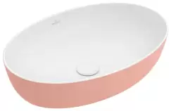 Lavoar tip bol Villeroy & Boch Artis 61x41cm fara orificiu baterie fara preaplin montare pe blat Powder imagine