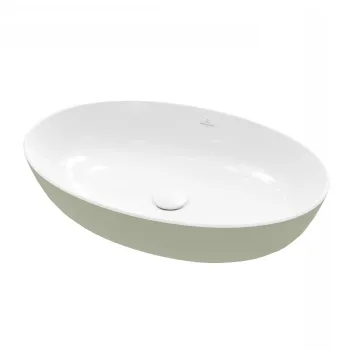 Lavoar tip bol Villeroy & Boch Artis 61x41cm fara orificiu baterie fara preaplin montare pe blat Sage Green imagine